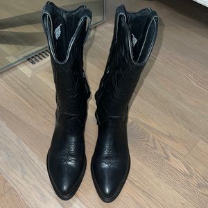 Steve Madden Hayward Western Boot Black Leather